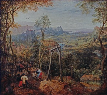  pie - Elster auf dem Galgen Flämisch Renaissance Bauer Pieter Bruegel der Ältere